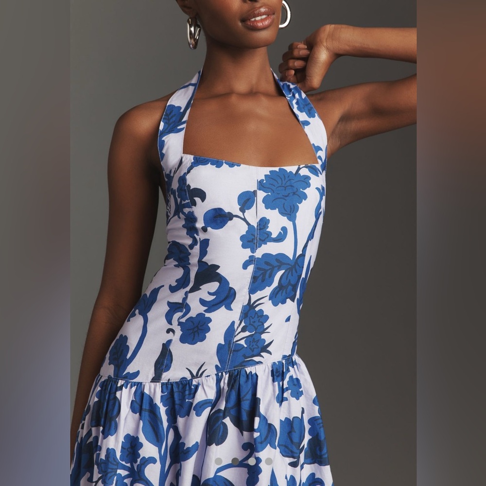 Maeve Halter Bubble Midi Dress